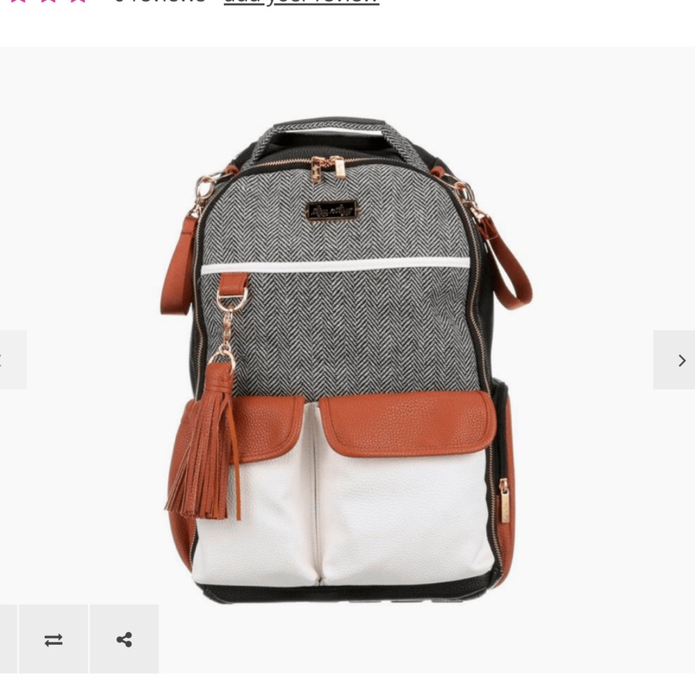 Itzy Ritzy Boss Vegan Leather Backpack in Coffee and Cream